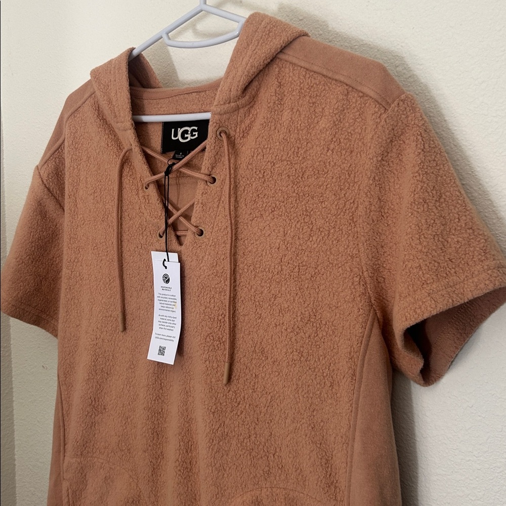 UGG Yasmine Short-Sleeve Mixed Hooded Dress NEW Size Small - Picture 2 of 11